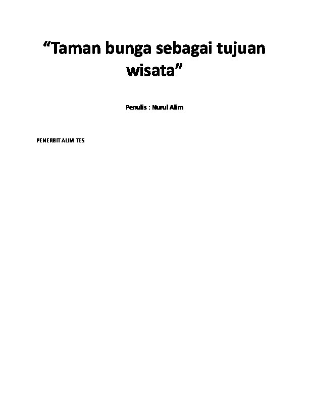 “Taman bunga sebagai tujuan wisata”